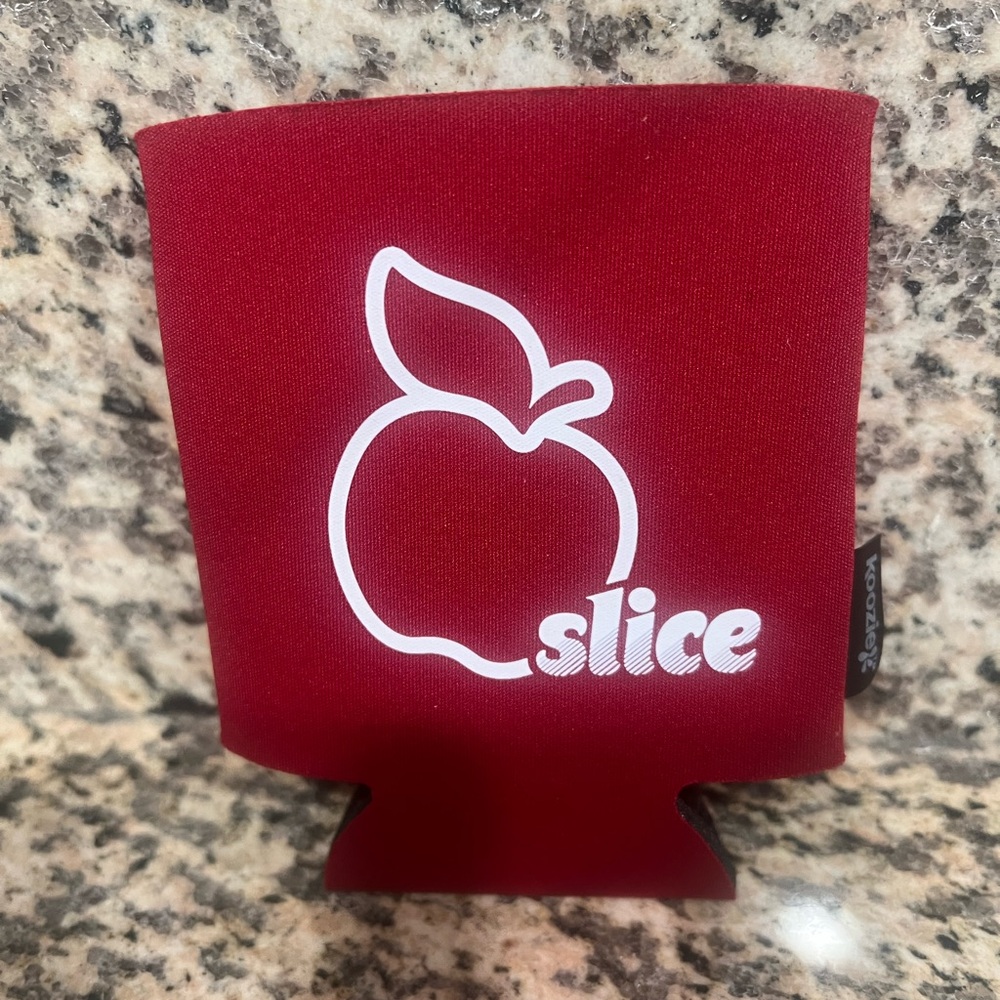 Slice Soda Apple Red Koozie Can Cooler New